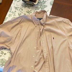 Ralph Lauren Men's Red Striped Button-Down Shirt